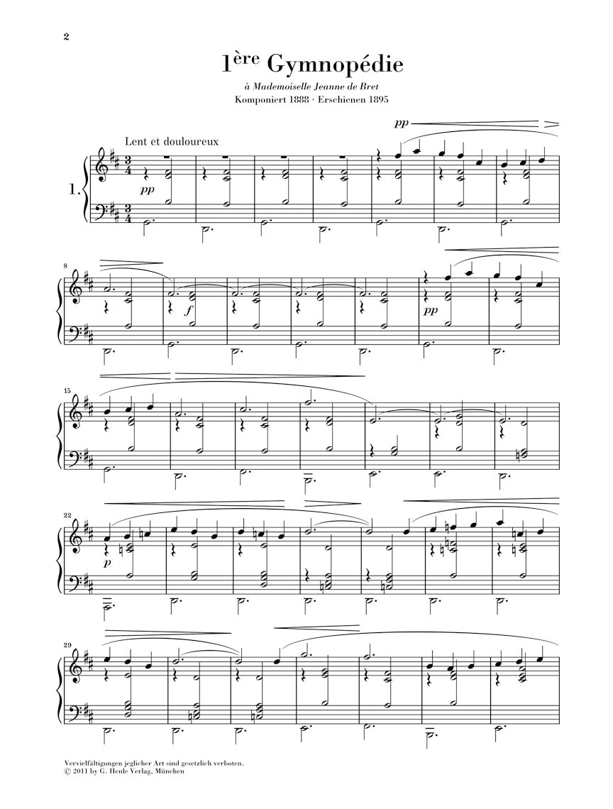 Gnossienne No. 7 - E. SATIE - Piano Solo