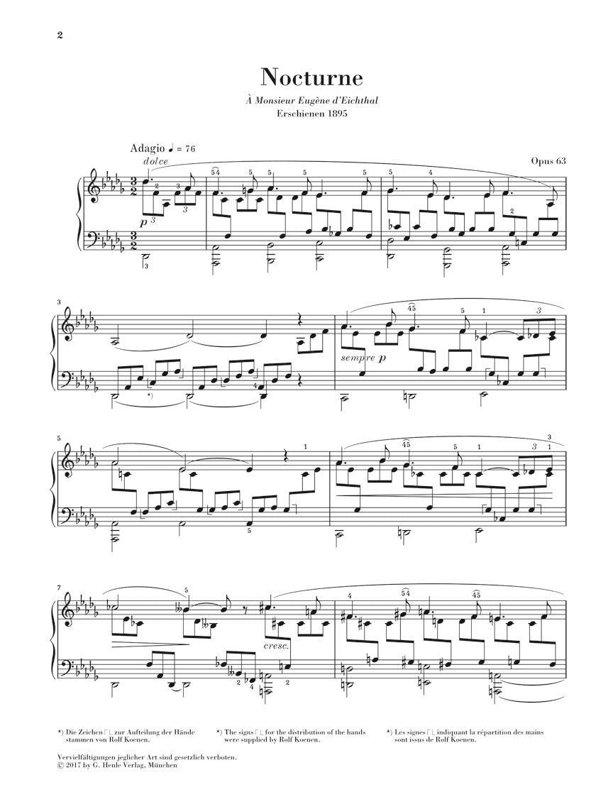 Fauré: Nocturne No. 6 in D-flat Major, Op. 63