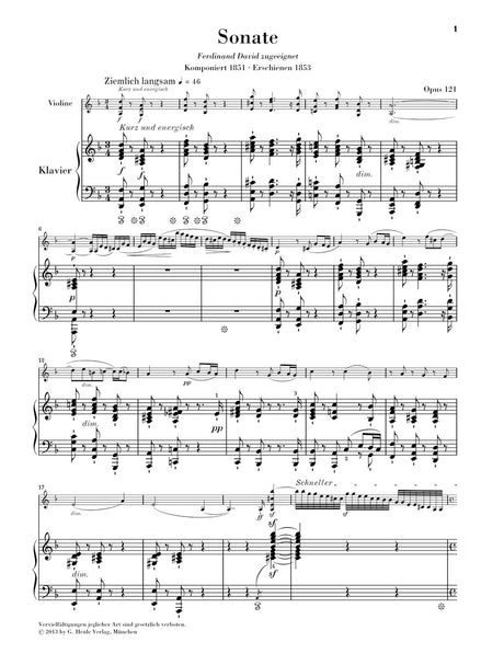 Schumann: Violin Sonata No. 2 in D Minor, Op. 121