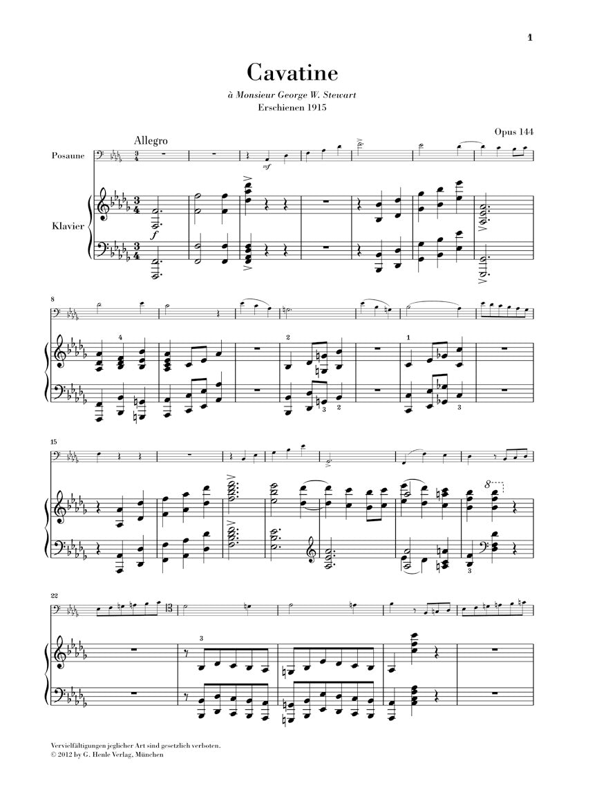 Saint-Saëns: Cavatine, Op. 144