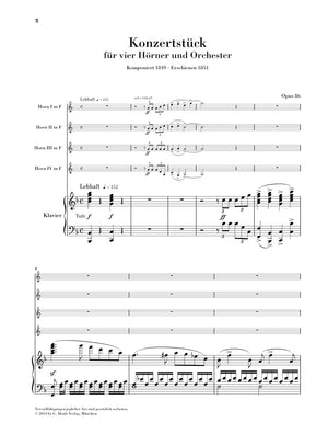 Schumann: Concert Piece for Four Horns and Orchestra, Op. 86