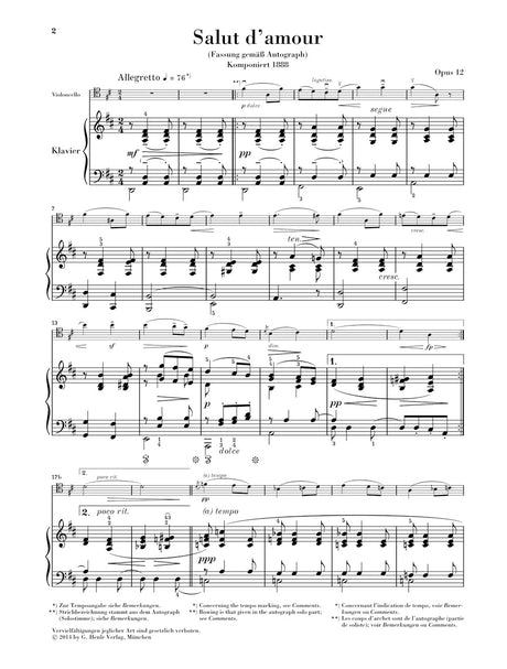 Elgar: Salut d'amour, Op. 12 (Version for Cello & Piano)