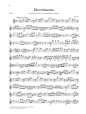 Mozart: Divertimenti for Wind Sextet