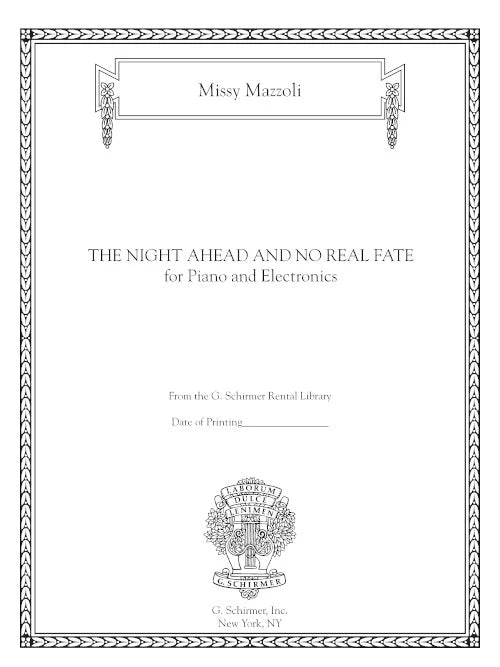 Mazzoli: The Night Ahead and No Real Fate (Version for Solo Piano)