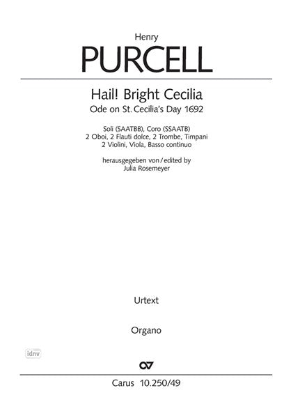 Purcell: Hail! Bright Cecilia
