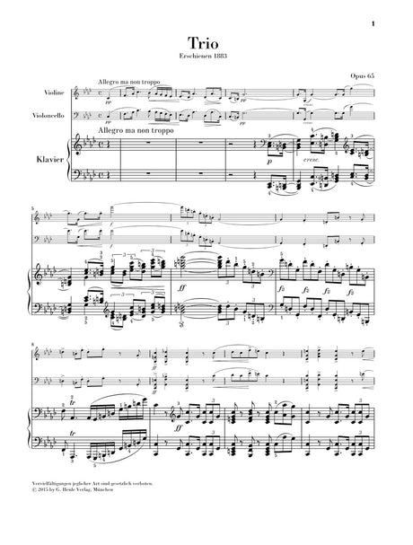 Dvořák: Piano Trio in F Minor, Op. 65