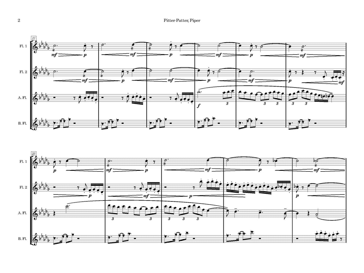 Dangerfield: Pitter-Patter, Piper (Version for Flute Quartet)