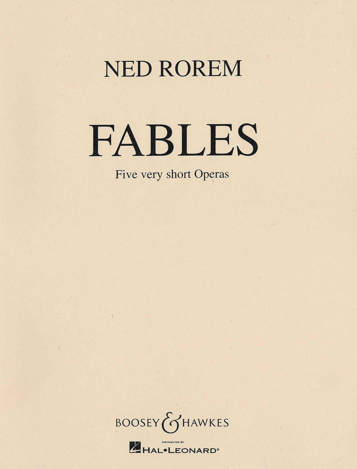 Rorem: Fables