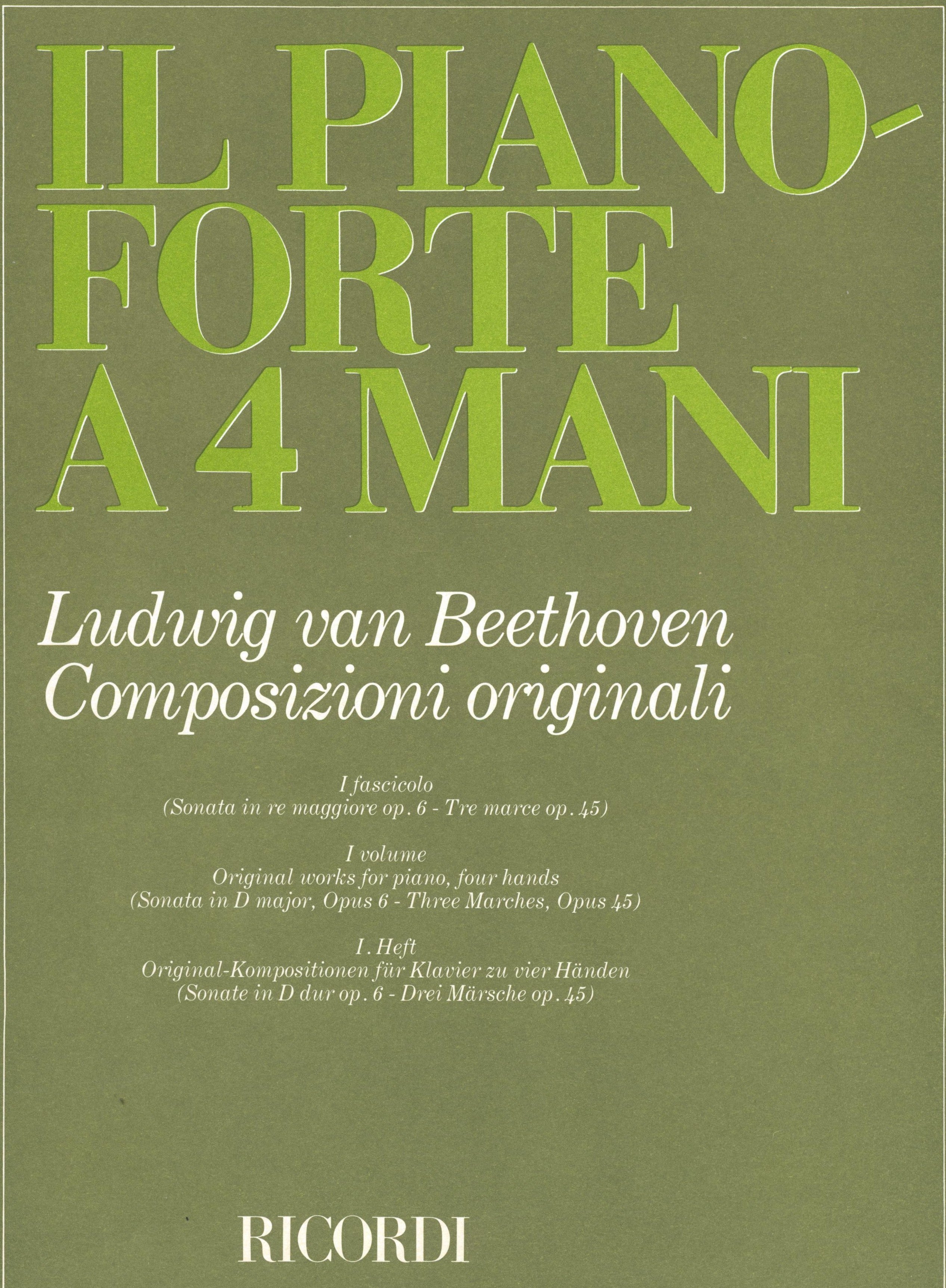 Beethoven: Original Compositions for Piano 4-Hands - Volume 1 (Opp