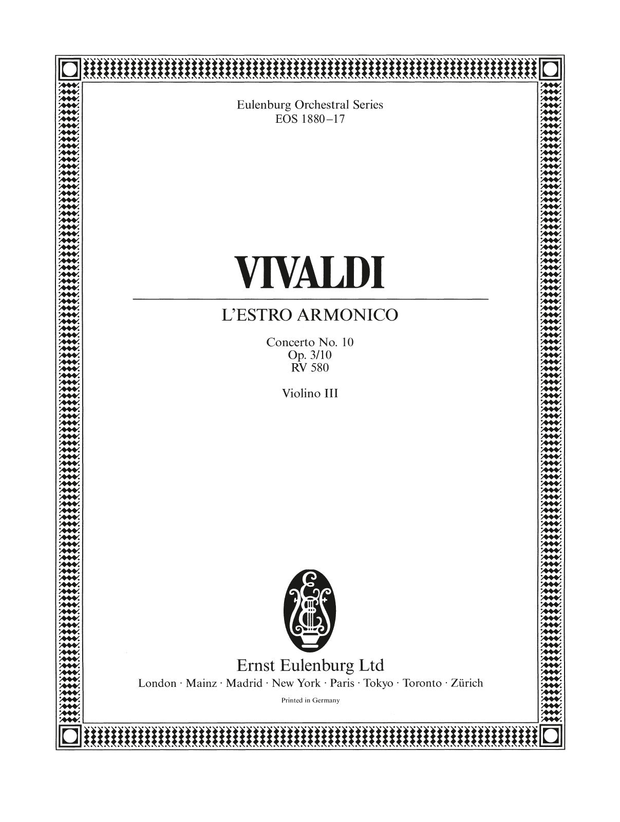 Vivaldi: L'Estro Armonico Concerto in B Minor, RV 580, Op. 3, No. 10