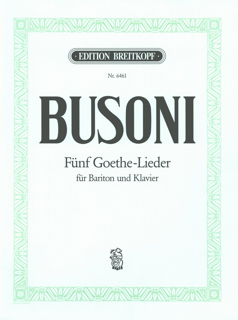 Sheet music composed by Ferruccio Busoni (1866-1924) – Ficks Music