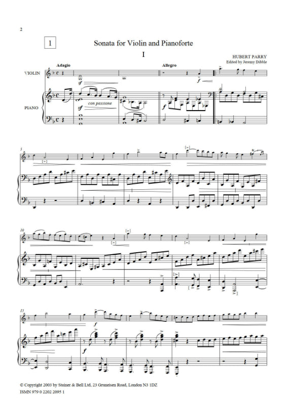 Parry: Violin Sonata in D Minor