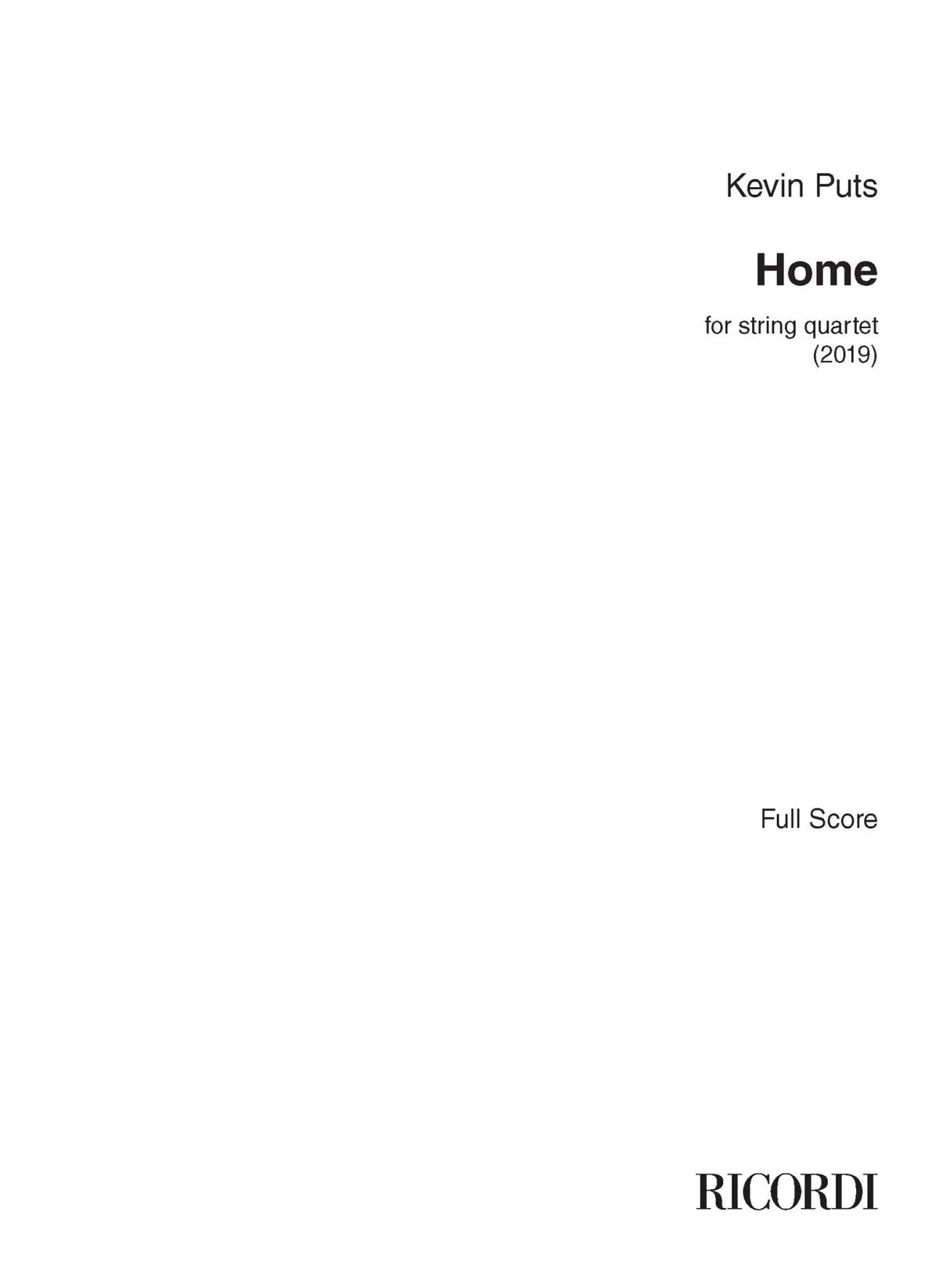 Puts: Home (Version for String Quartet)