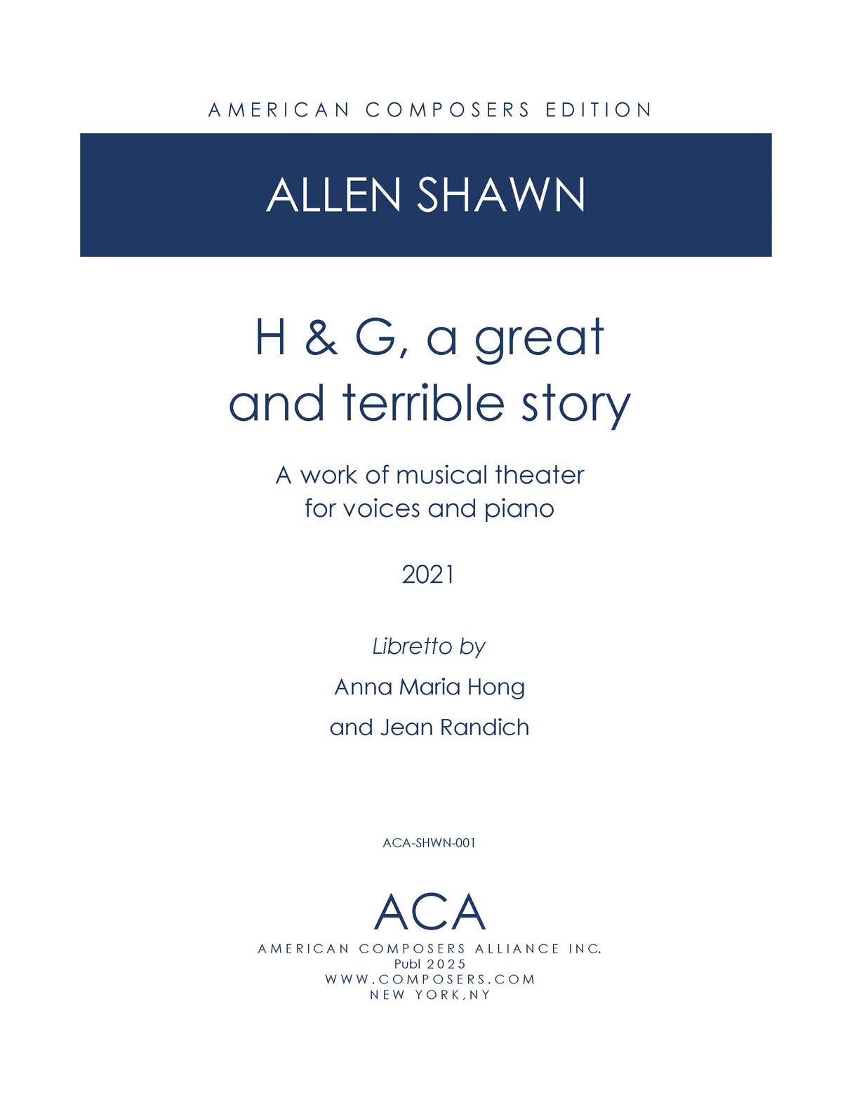 Shawn: H & G, a Great and Terrible Story