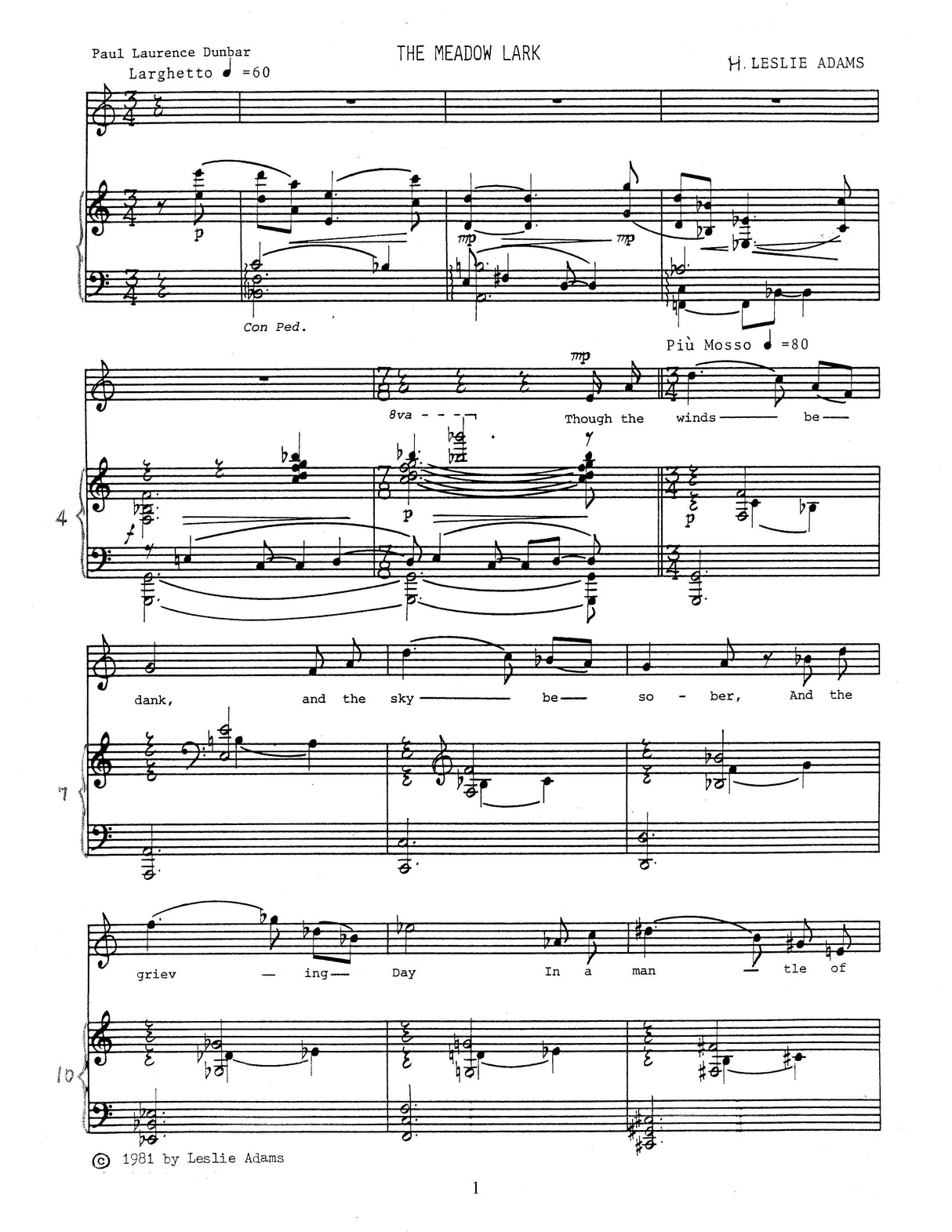 H.L. Adams: Dunbar Songs