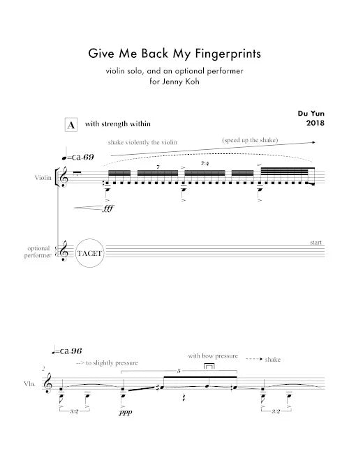 Du Yun: give me back my fingerprints