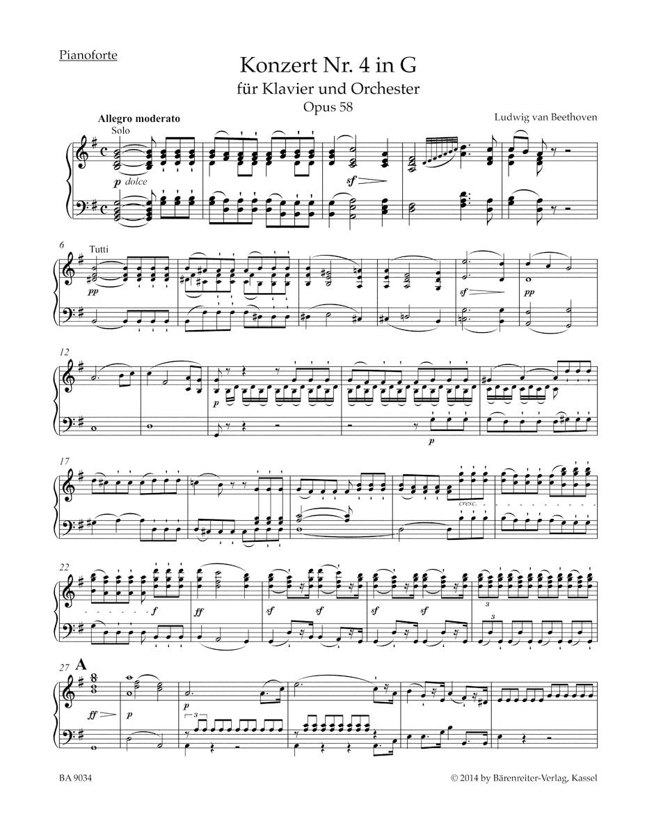 Beethoven: Piano Concerto No. 4, Op. 58 (Arranged for Piano and