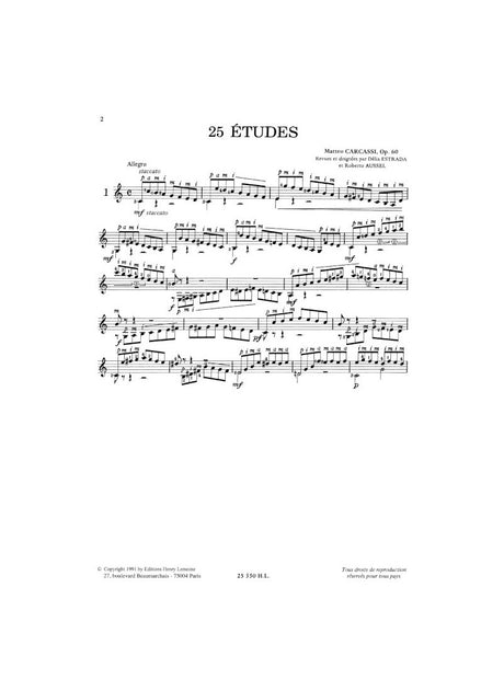 Carcassi: 25 Etudes, Op. 60