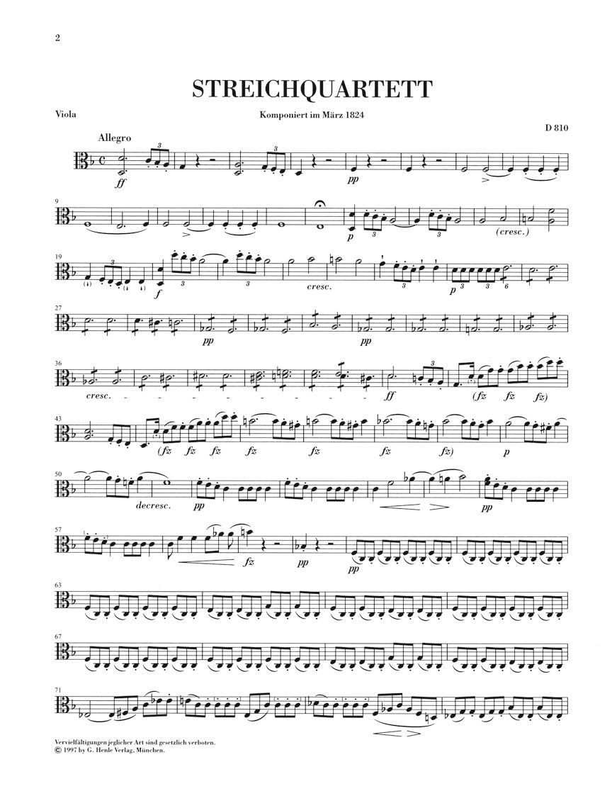 邦楽 ENSEMBLE Schubert: String Quartet in D Minor, D 810 – Ficks Music