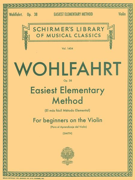 Wohlfahrt: Easiest Elementary Method for Beginners, Op. 38