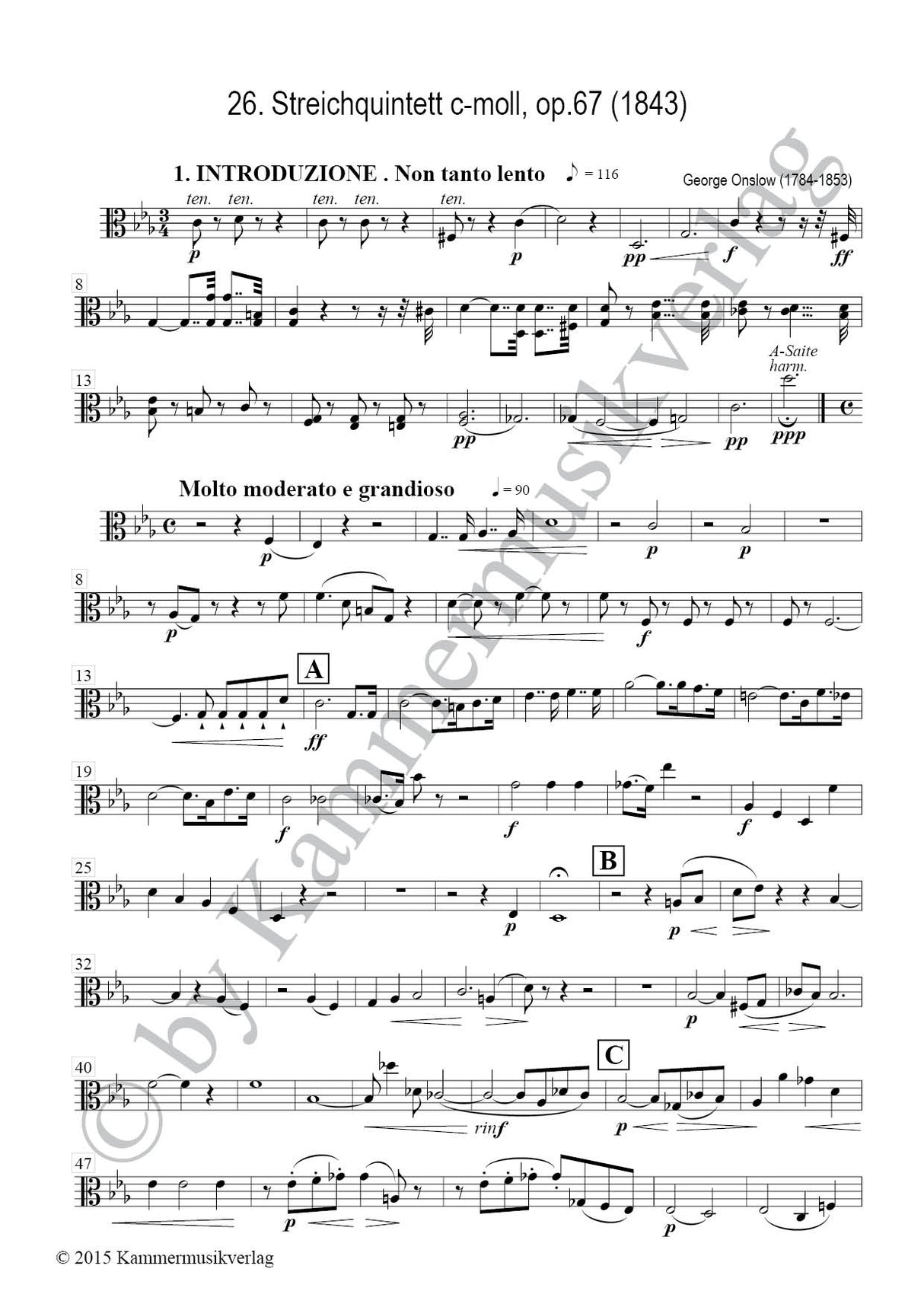 Onslow: String Quintet No. 26 in C Minor, Op. 67