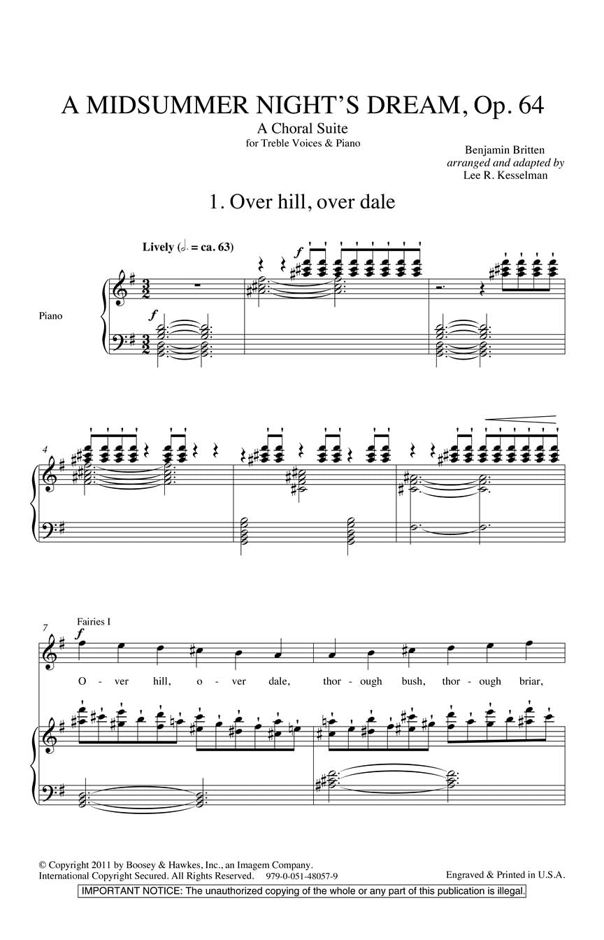 Britten: A Midsummer Night's Dream – A Choral Suite (arr. for children's choir)