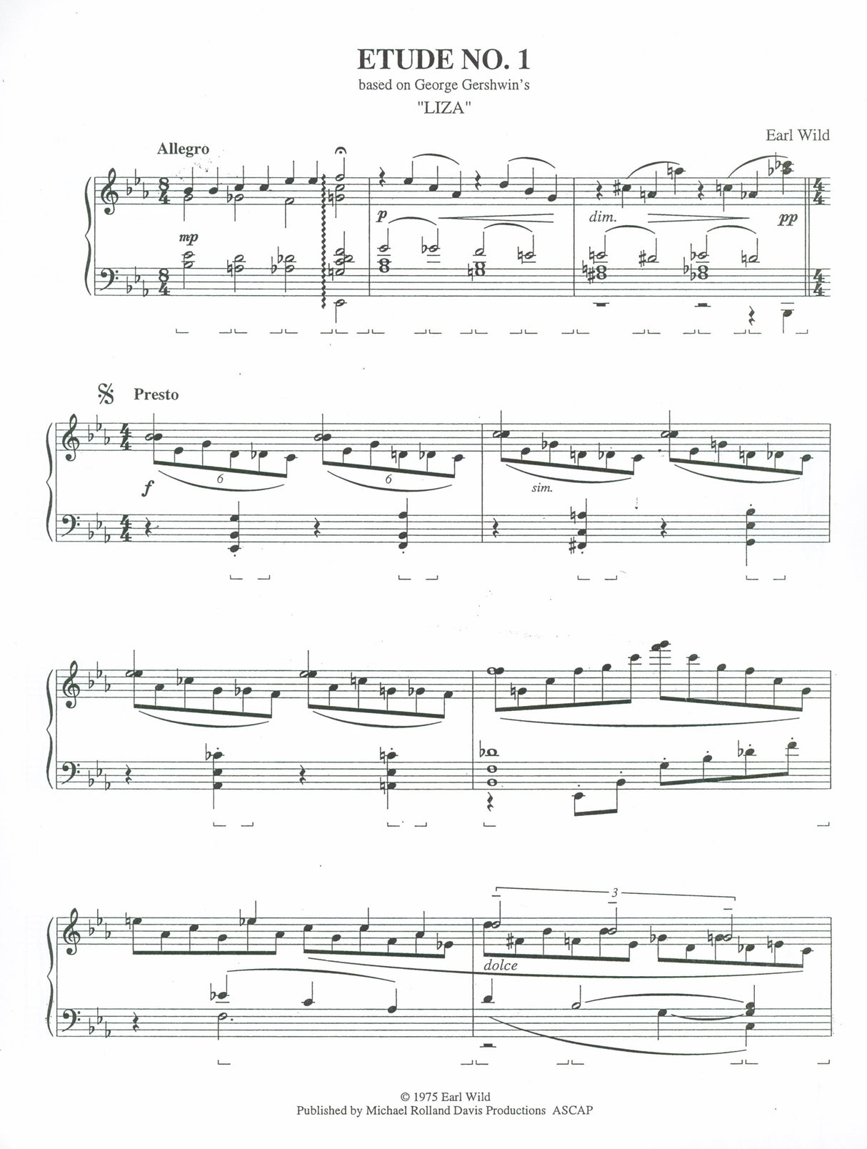 Wild: 7 Virtuoso Etudes based on Gershwin Songs