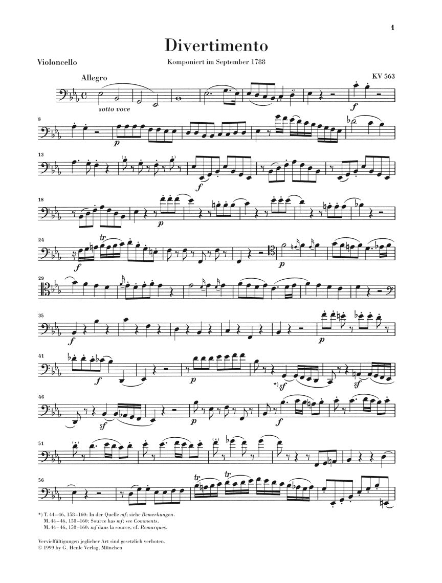 Mozart: String Trio in E-flat Major, K. 563 – Ficks Music