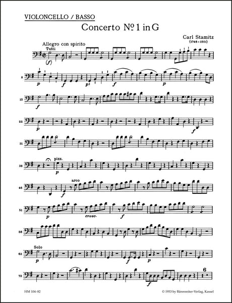 Stamitz: Cello Concerto No. 1 in G Major