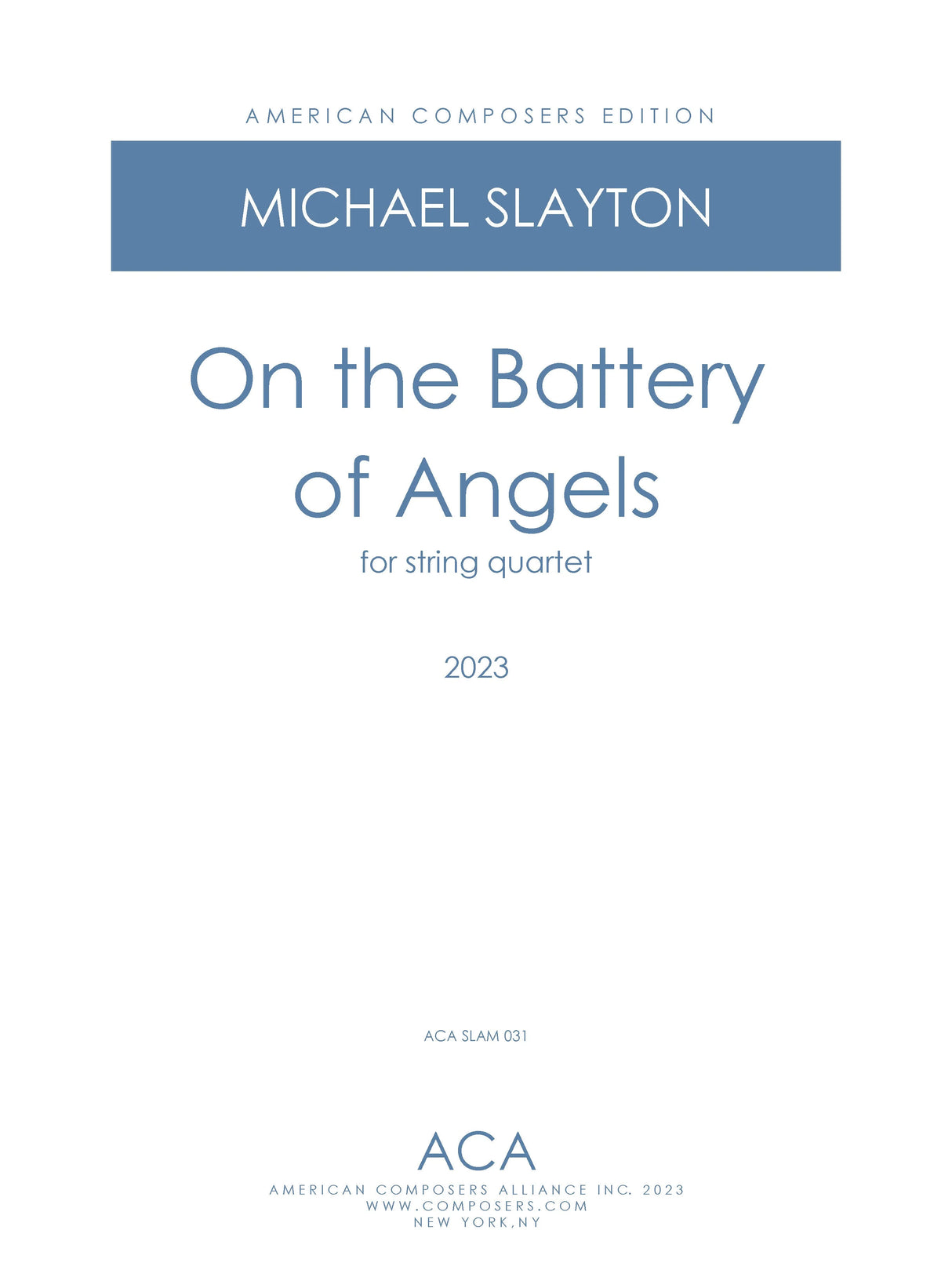 Slayton: On the Battery of Angels