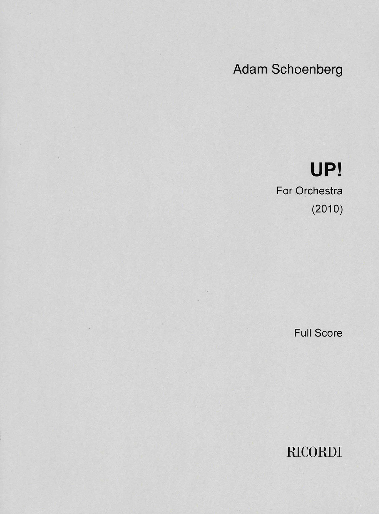 Ad. Schoenberg: Up!