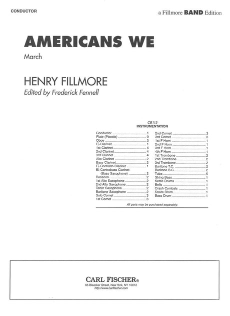 Fillmore: Americans We (Version for Concert Band)