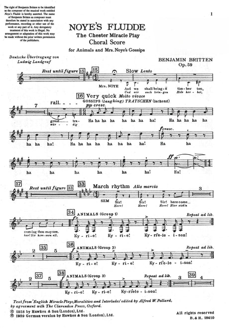 Britten: Noye's Fludde, Op. 59