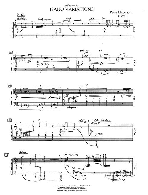 Lieberson: Piano Variations