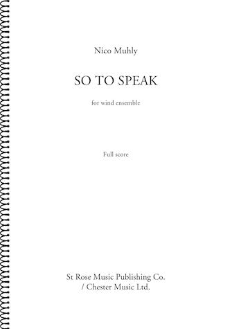 Muhly: So To Speak