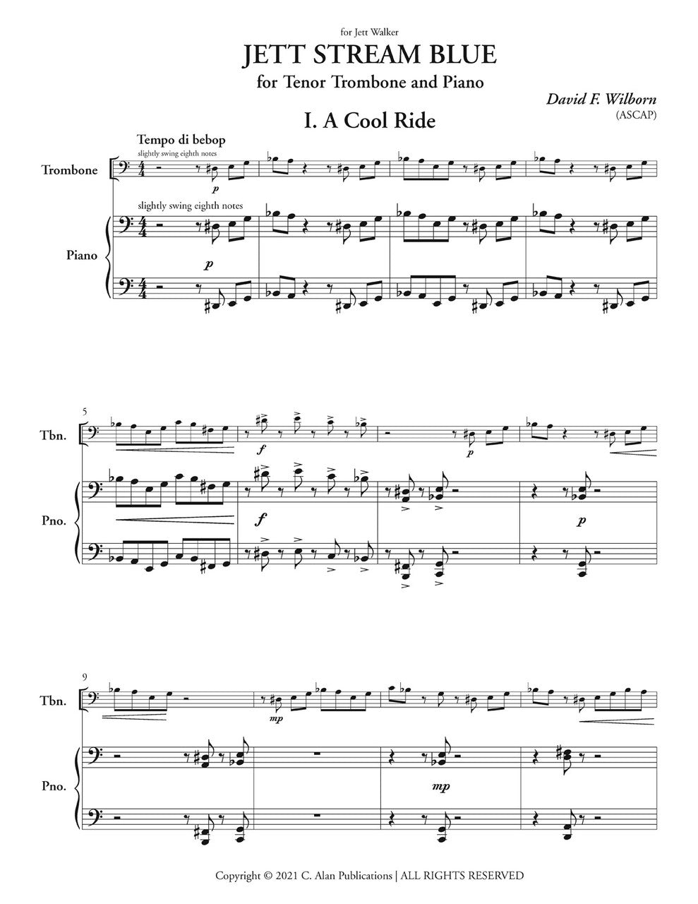 Wilborn: Jett Stream Blue (Duet for Trombone & Piano)