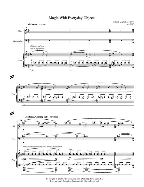 Mazzoli: Magic with Everyday Objects (Version for Flute, Cello, & Piano)
