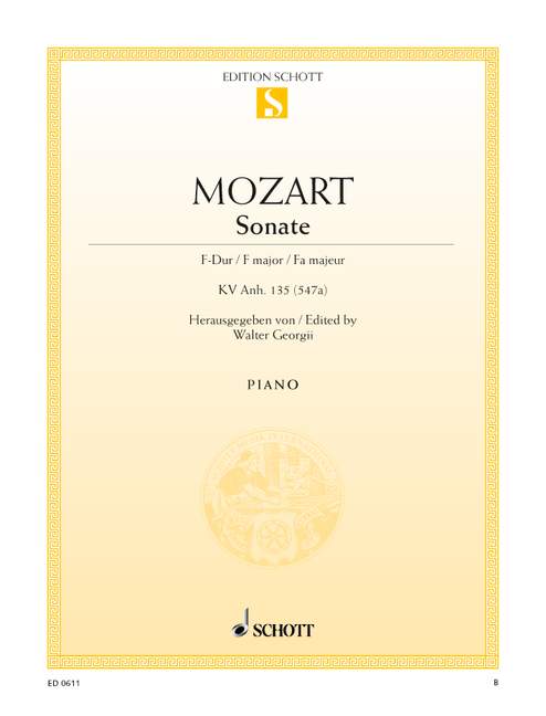Mozart: Piano Sonata in F Major, K. 547a (Anh. 135)