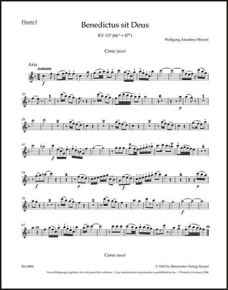 Mozart: Benedictus sit Deus, K. 117 (66a=47b)