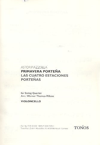 Piazzolla: Primavera Portena for String Quartet