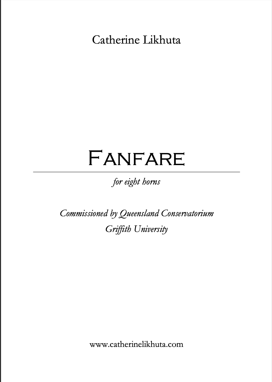 Likhuta: Fanfare for 8 Horns