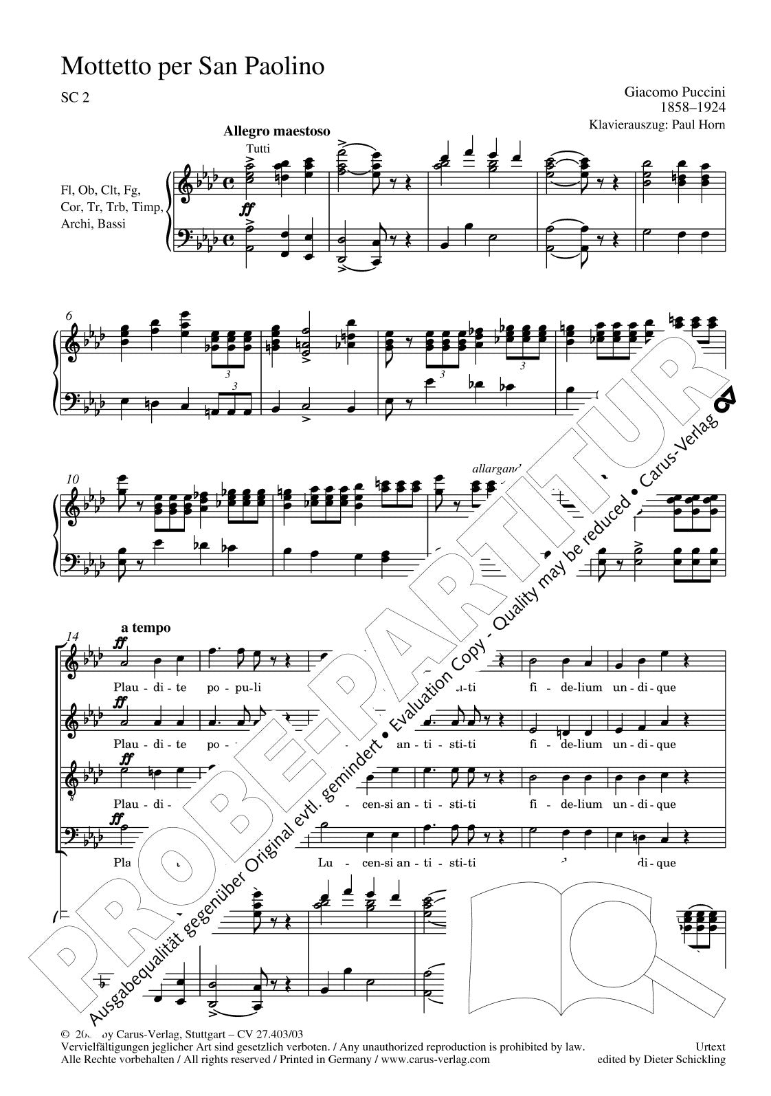 Puccini: Mottetto per San Paolino, SC 2