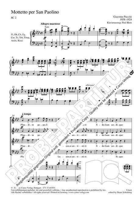 Puccini: Mottetto per San Paolino, SC 2