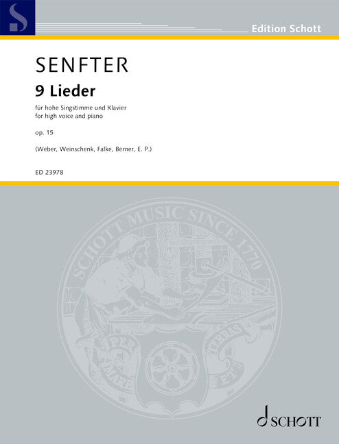 Senfter: 9 Lieder, Op. 15