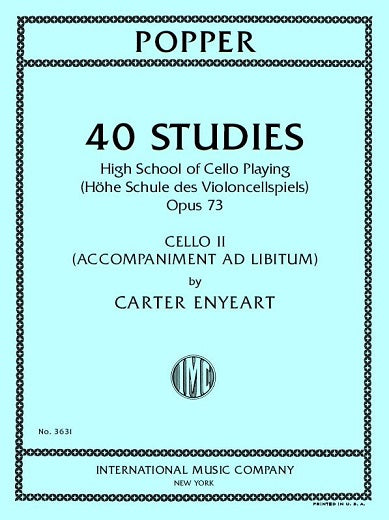 Popper: High School of Cello Playing, Op. 73