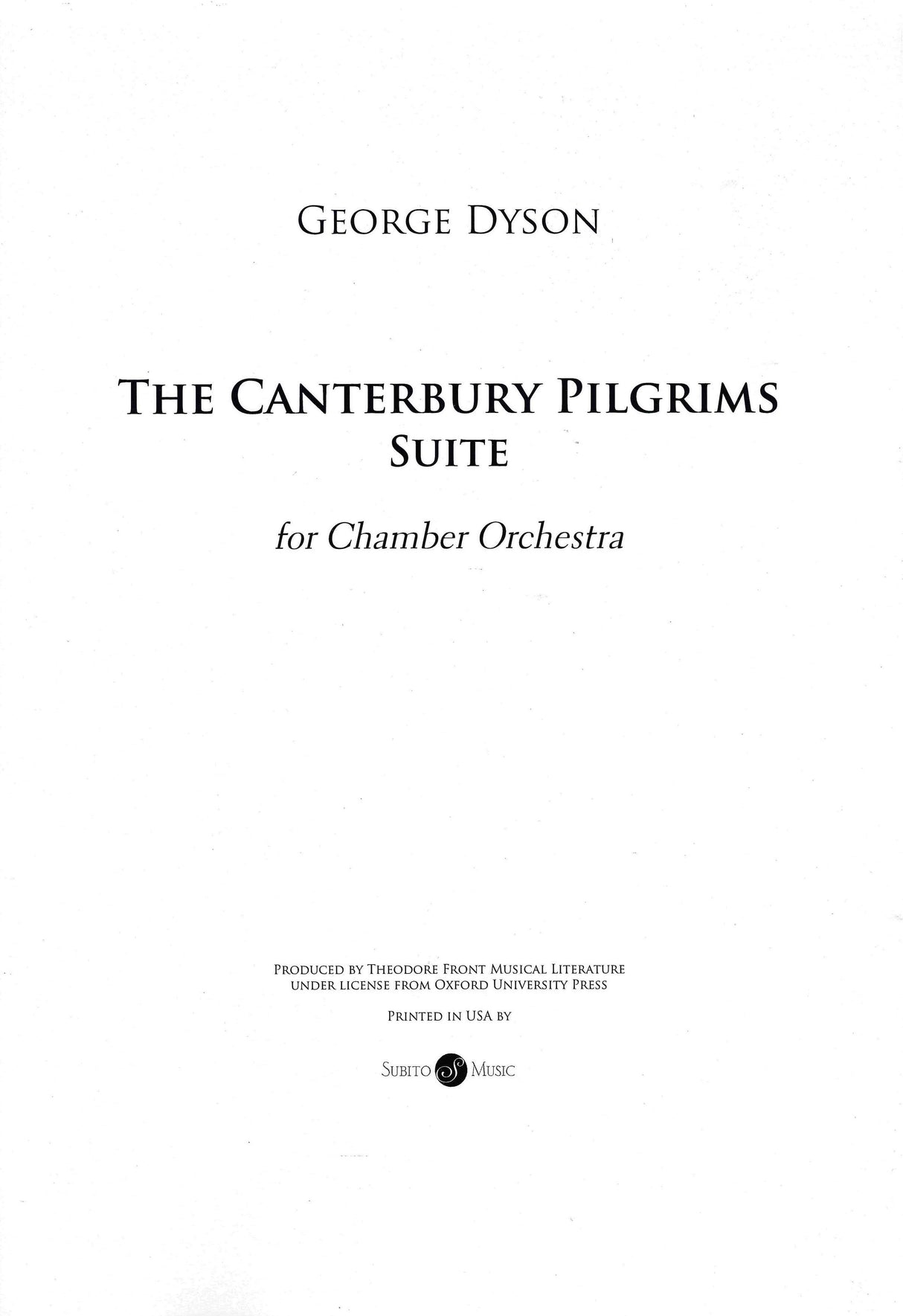 Dyson: The Canterbury Pilgrims Suite