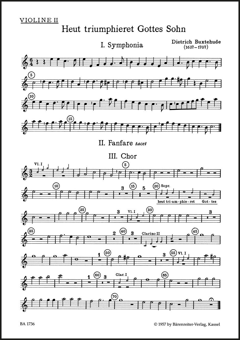 Buxtehude: Heut triumphieret Gottes Sohn, BuxWV 43 - Easter Cantata