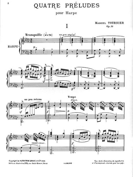Tournier: Quatre Préludes, Op. 16