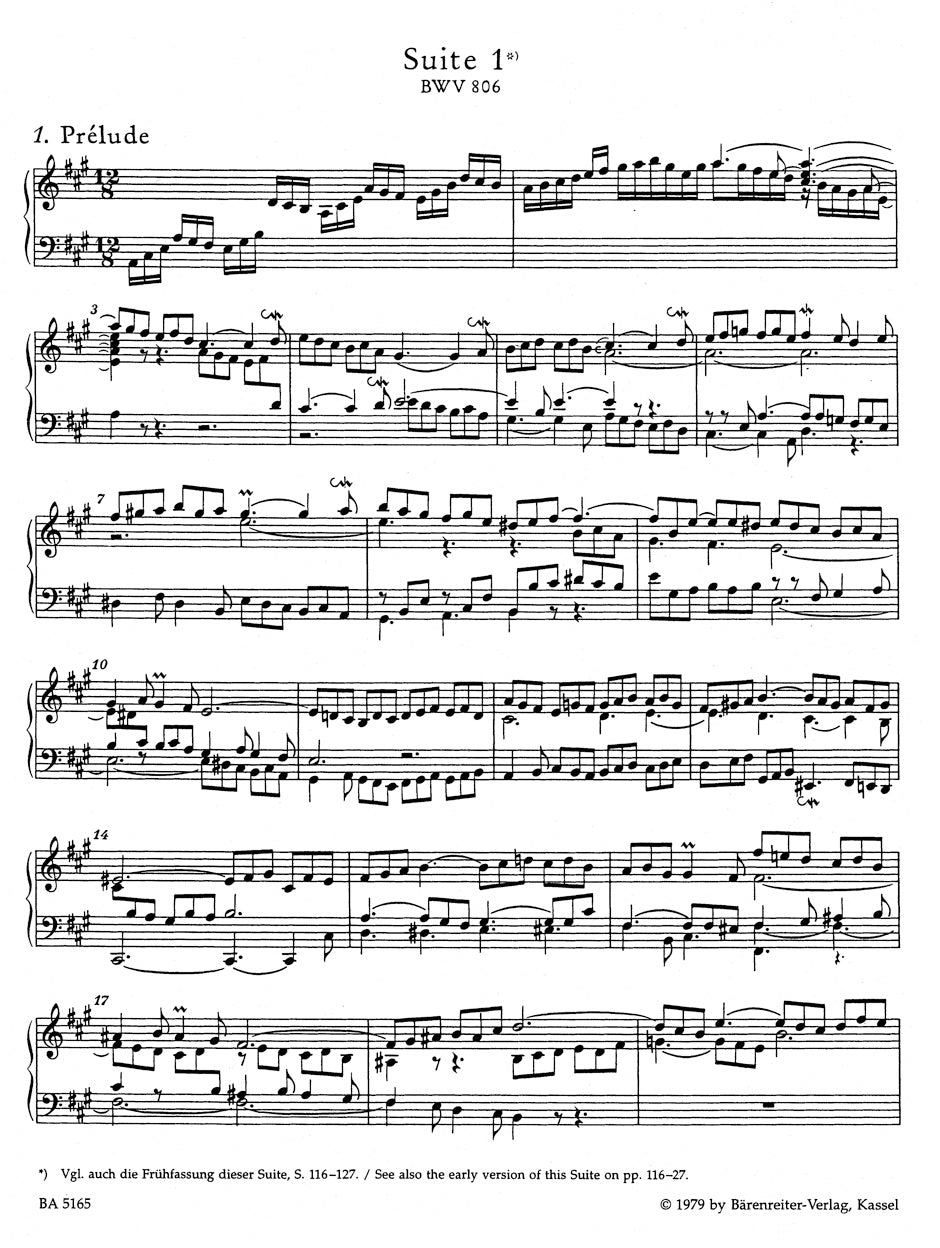 Bach: English Suites, BWV 806-811 – Ficks Music