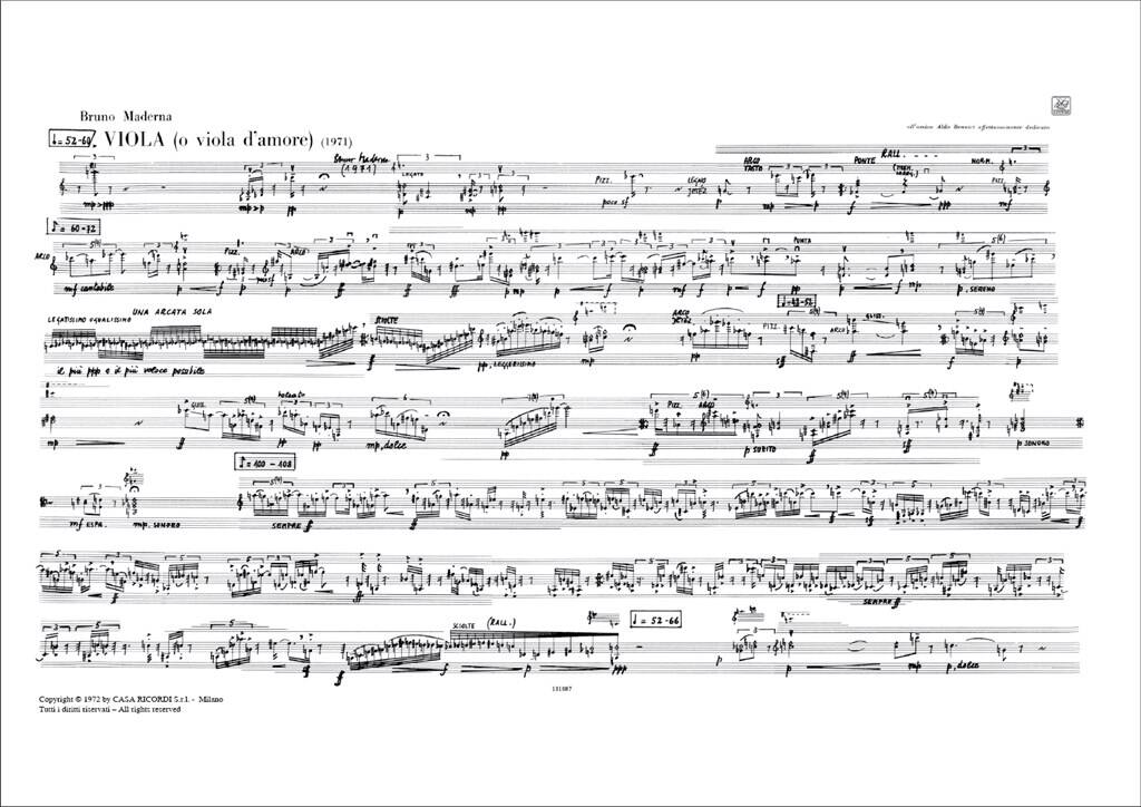 Maderna: Viola (o viola d'amore)